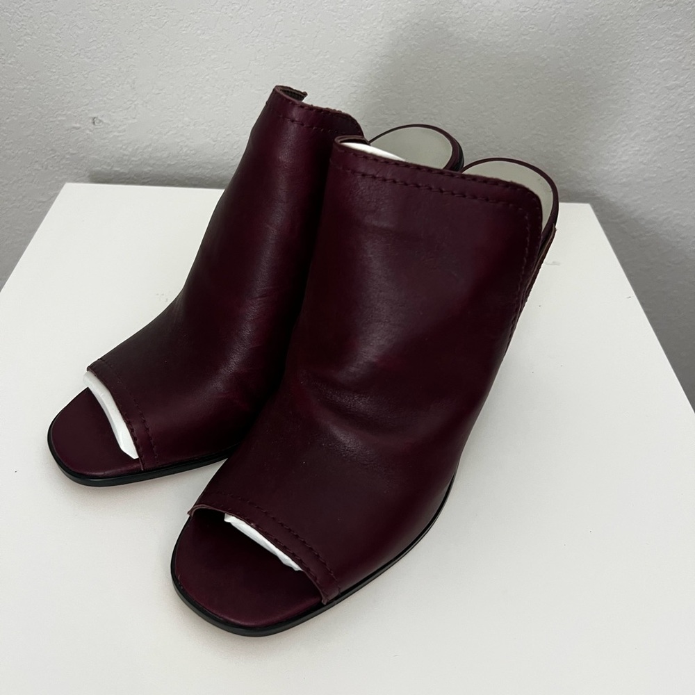1. State Burgandy Mules with Block Heel - Picture 3 of 5